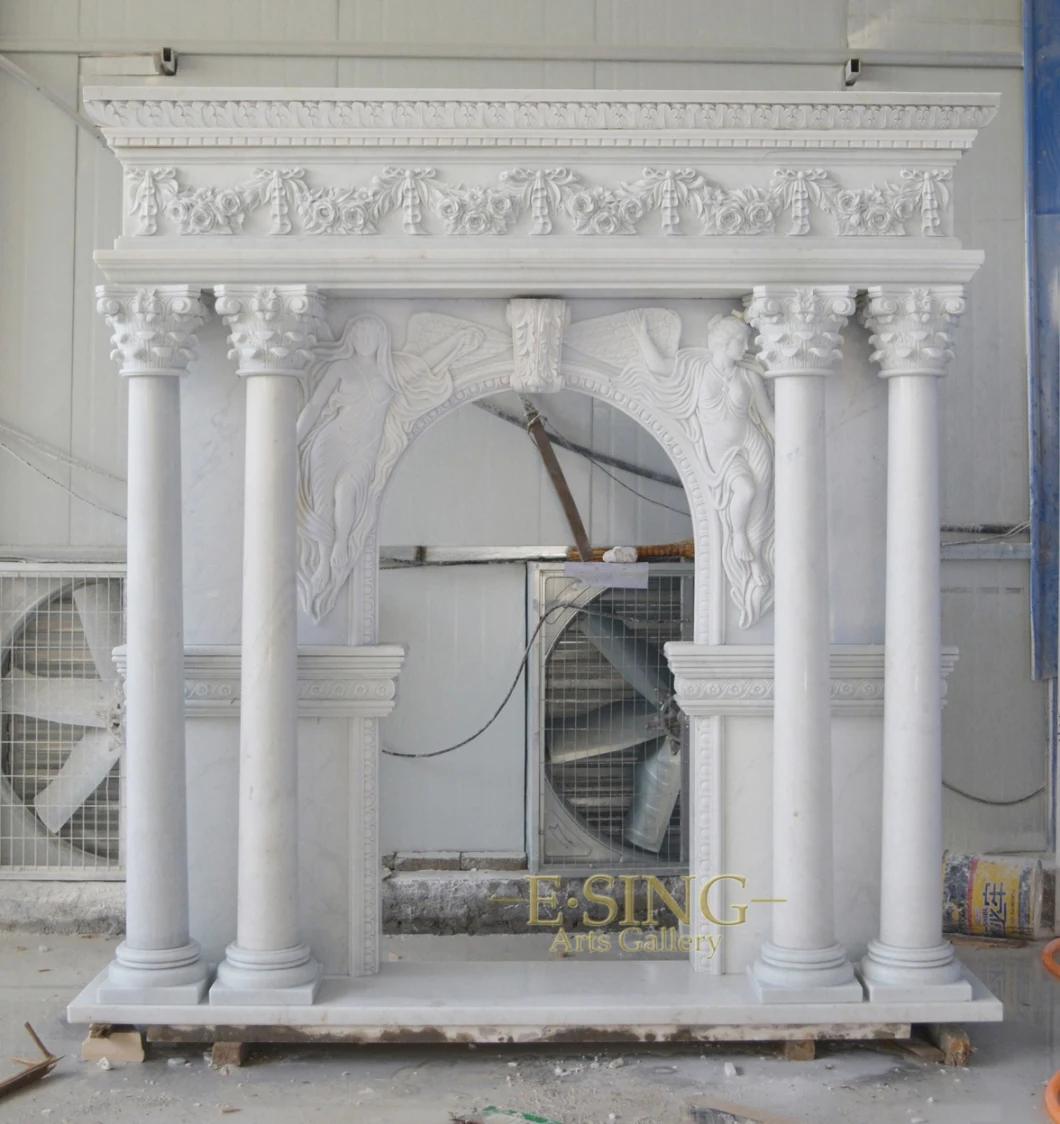 High Quality Marble Fireplace Double Fireplace for Home Decoration Double Fireplaces