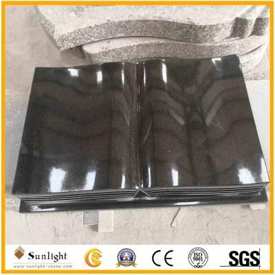 India Black Granite Book Bible Style Tombstone for Cemetery