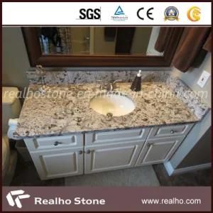 Antico White Granite Bath Countertop with Single Porcelain Sink