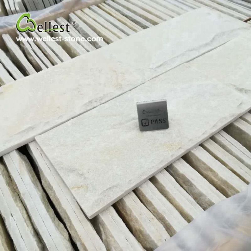 Rock Face White Beige Quartzite Mushroom Stone for Wall Cladding