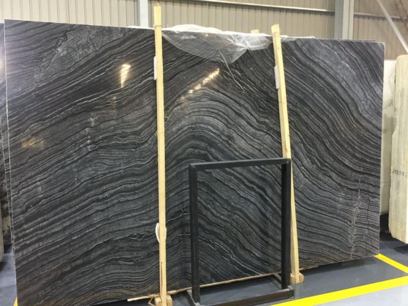 Wood Vein Polished Marble Slabs for Interior Flooring Wall Decoration