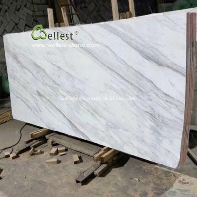 Polishing Volakas Marble Slabs Flooring Tiles Wall Tiles and Countertops