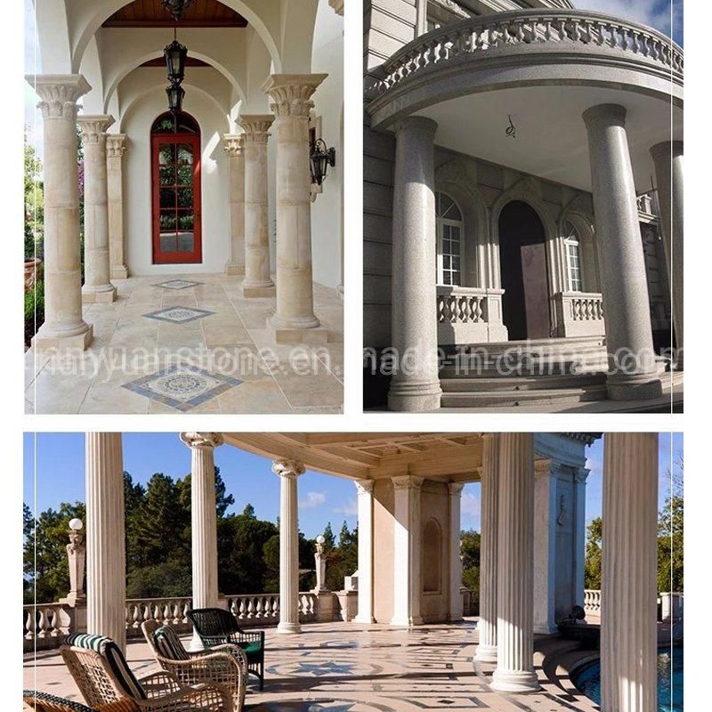 Hollow/Solid Marble Column Carved Stone Roman Pillar Ionic Column