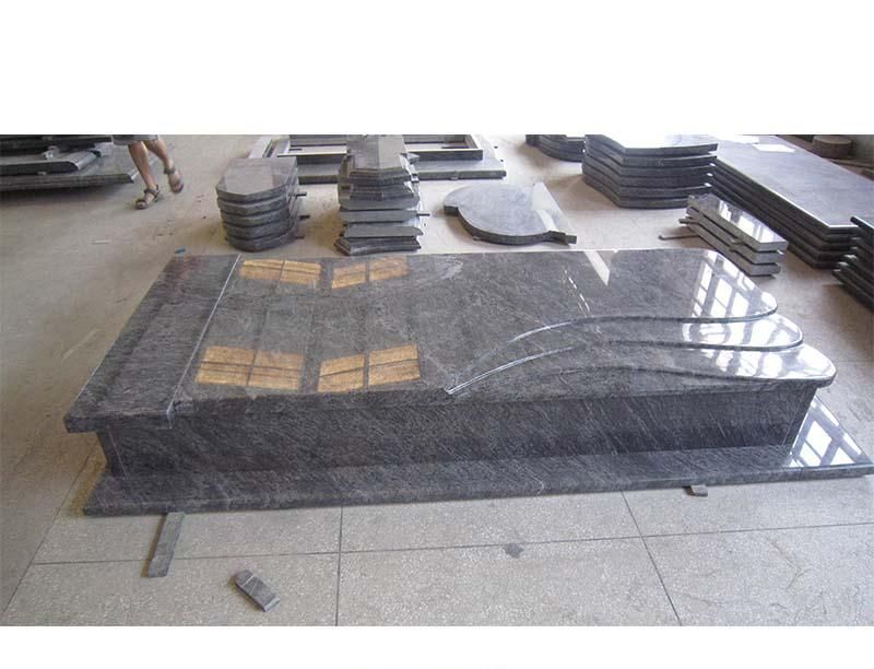 European Customized Black Marble Granite Stone Monument, Granite Grave Cross Tombstone / Headstone for Cemetery