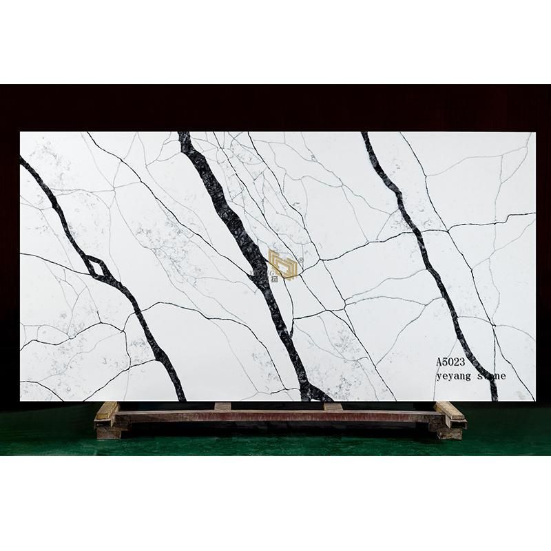 Calacatta White Quartz Tiles/Slabs Floor/Wall Vanitytops/Worktops/Countertop for Project Engineering