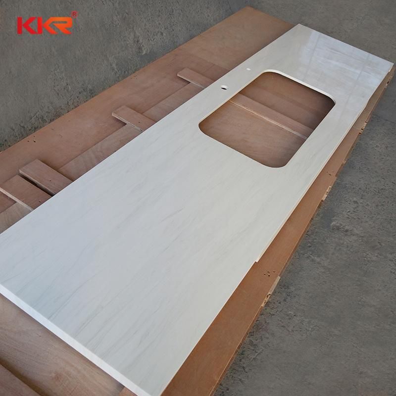 White Color Glossy Artifical Stone Benchtop Countertops