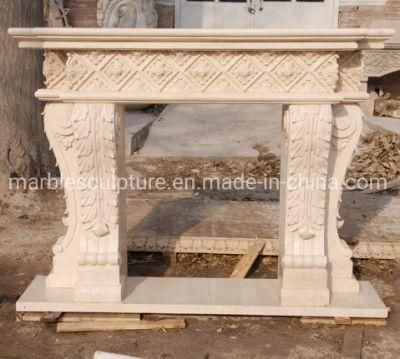 High Quality Chic Pure White Marble Fireplace Home Decoration (SYMF-271)