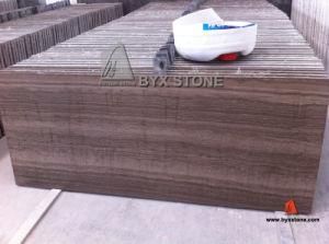 Natural Teakwood Brown Marble Floor Tiles with Grain