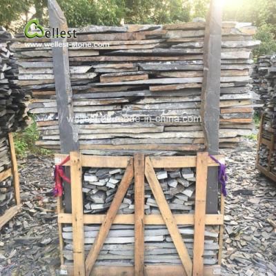 Black Rusty Stone for Exterior Wall Cladding, Rough Finish, Loose Stone, Individual Piece Stone
