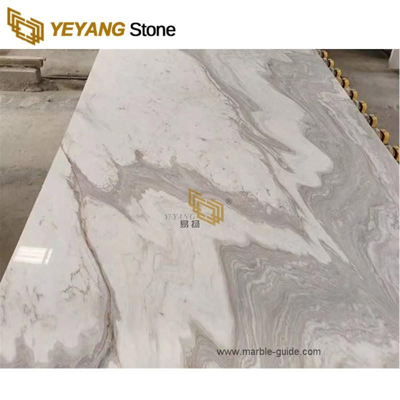 China Landscape White Marble for Kitchen Island/Countertop/Hotel/Vanity Wholesale Marble Price