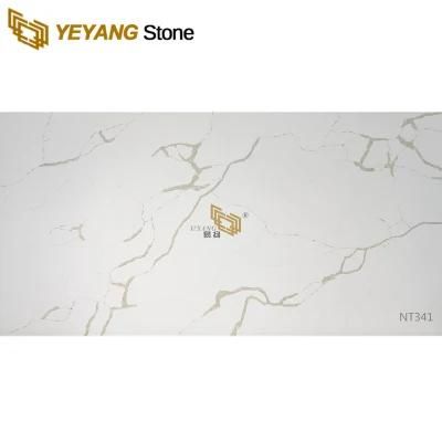 Yeyang New Calacatta White Quartz Slab for Kitchen/Commercial/Residential/Bathroom/Countertops Wholesale
