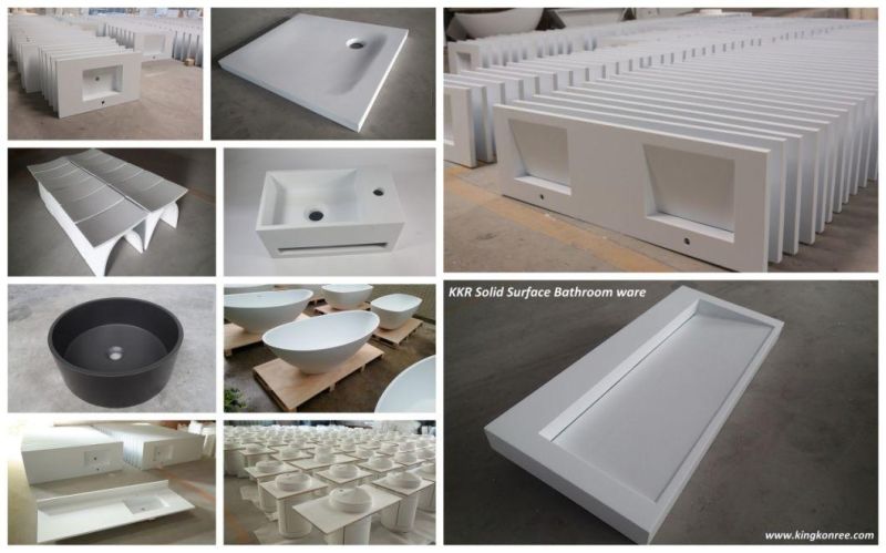 Hotel Project Custom Made White Bathroom Vanity Top with Sink
