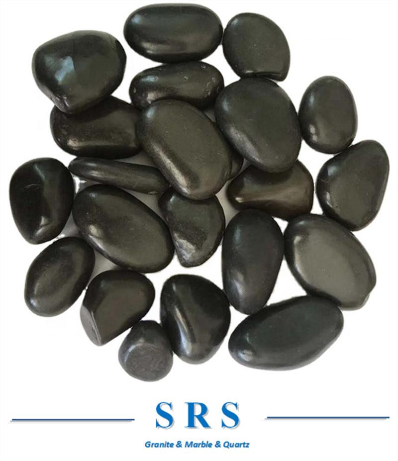 Polished Pebbles Stone for Garden Yard Outdoor Square White Black Gray Mixed Color