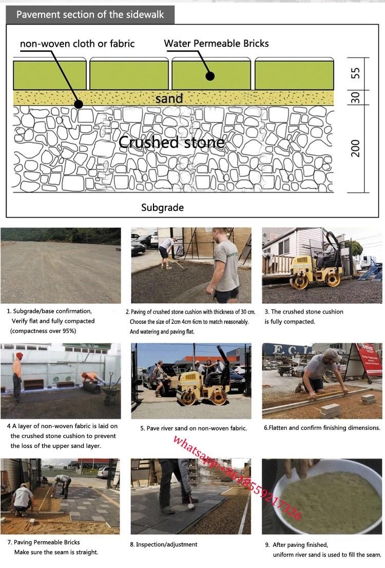 Cheap Price Water Permeable Ceramic Clay Paving Brick for Plaza