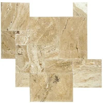 Cream Gold Travertine French Pattern Tiles
