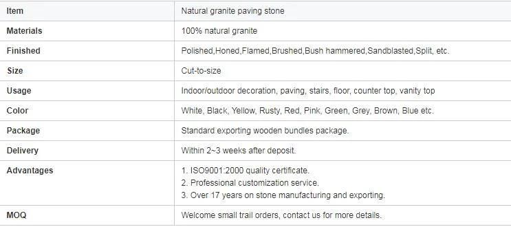Customized Cheap Chinese G603 Granite Tile Flamed for Paving and Stairs