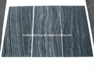 Chinese Black Marble Tile Antique Wood Vein Marble