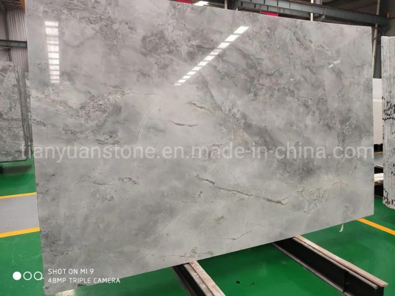 Brazilian 2cm Thick Calacatta Grey Super White Quartzite Marble Tile Price