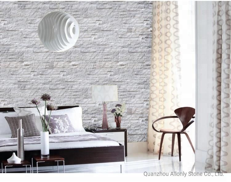 China Wholesale Cheap Natural White Quartzite Culture Stone Veneer for Wall Cladding