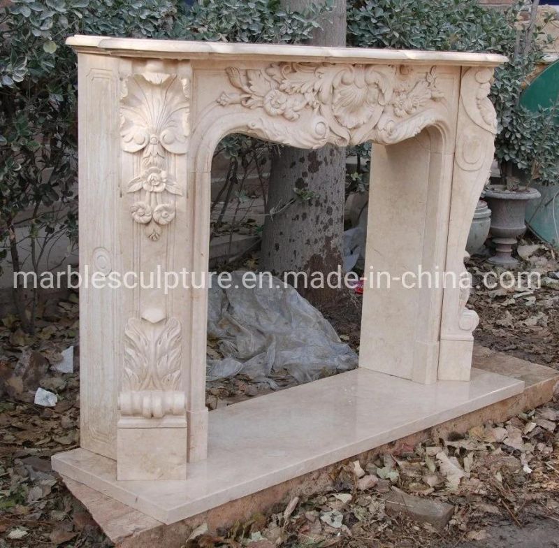 Custom Made Classic Marble Sculpture Fireplace Home Decoration (SYMF-273)