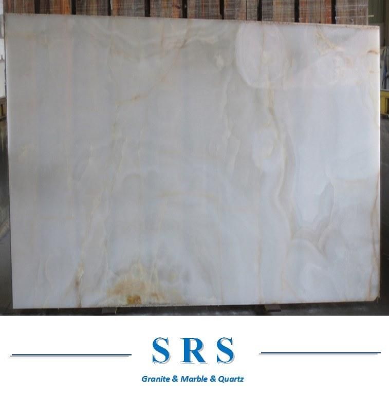 12′ ′ X24′ ′ Bianco Diamante Jade White Onyx Marble Natural Stone Tile Slab