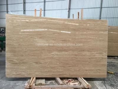 Polished Cheap Yellow Beige Travertine Slab
