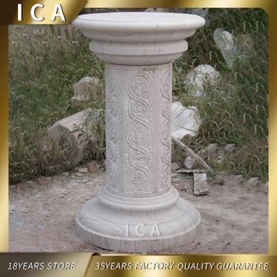 Decoration Round White Marble Roman Pillar Design for Sale