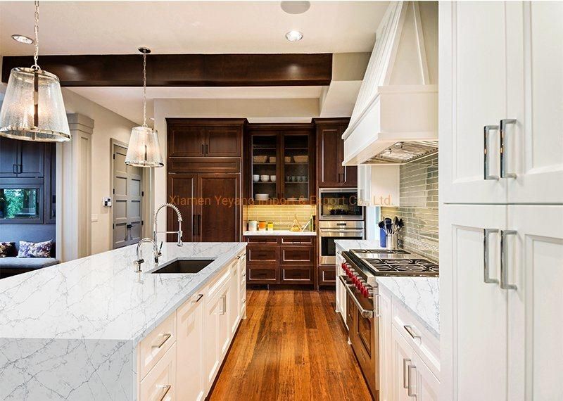 Artificial Slabs Thin Vein White Quartz Countertops for Kitchen/Bathroom/Washroom/School/Hotel Vanitytops