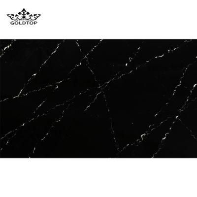 Polished Black Artwork Bathroom Vanity Wall Panels Kitchen Cabinet Countertops Island Worktop Table Tops Artificial Stone Slab Quartz Tiles