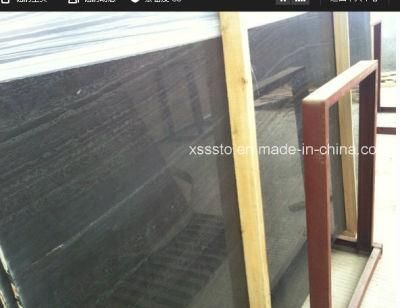 Chinese Wooden Black Marble Tiles and Slabs