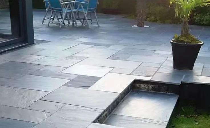 Low Price Honed Garden Paving Stone Black/Grey/Blue Limestone/Bluestone for Flooring Tiles and Road Stone
