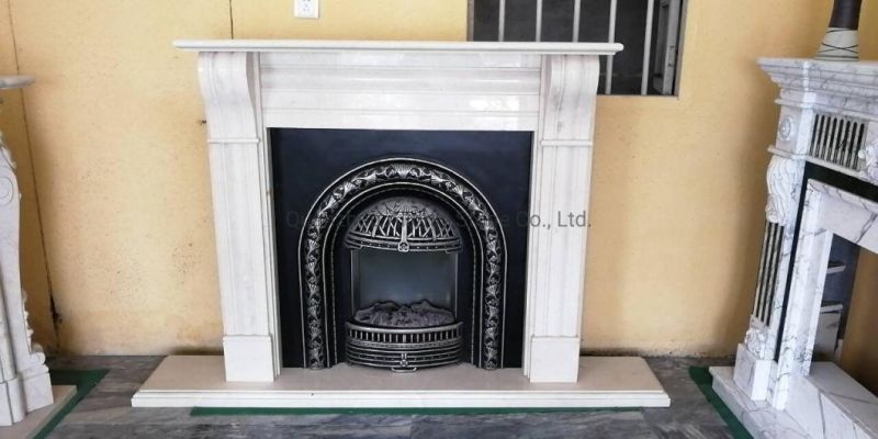 Classic Stule Cast Stone Marble Fireplace Mantel for Living Room
