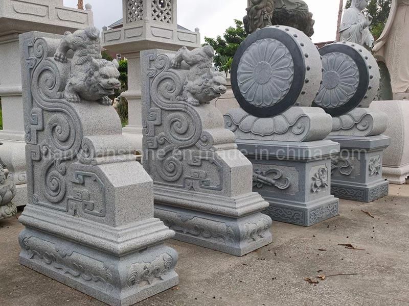 Large Drum Hugging Shaped Bearing Stone Carving China Bao Gu Shi for Temple Door Use Temple Stone Ornaments