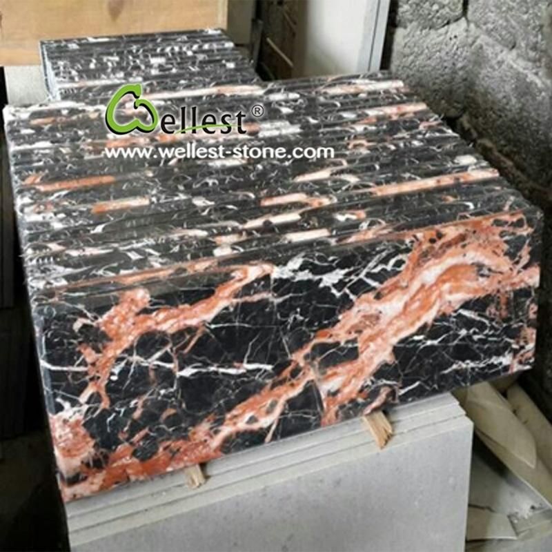 M502 Rose Portor/Cuckoo Red Dark Brown Marble Polished Flooring and Wall Tile