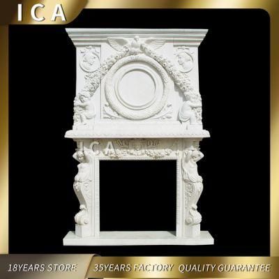 Exported to Worldwide Chinese Wholesale Natural Marble Fireplace Model