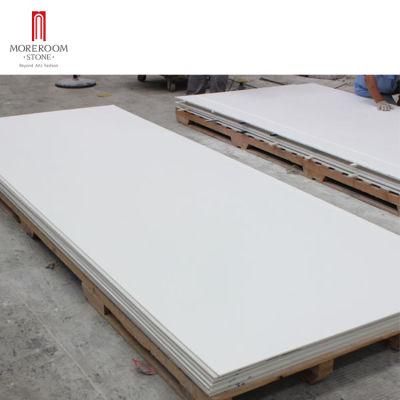 OEM ODM 6mm 12mm Pure White Corian Acrylic Solid Laminate Worktop Solid Surface Kitchen Countertops Bathroom Vanity Tops Sheet Slabs