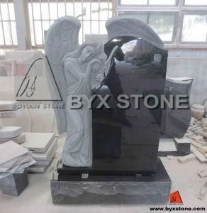 Beautiful Black Granite Standing Angel Monument / Memorial