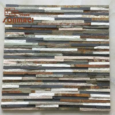 Esay Installation Mixed Color Stacked Stone Wall Cladding