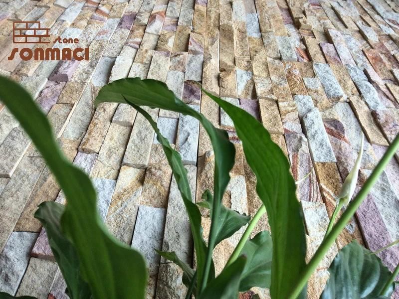 White Quartz Stacked Stone Veneer Wall Panel
