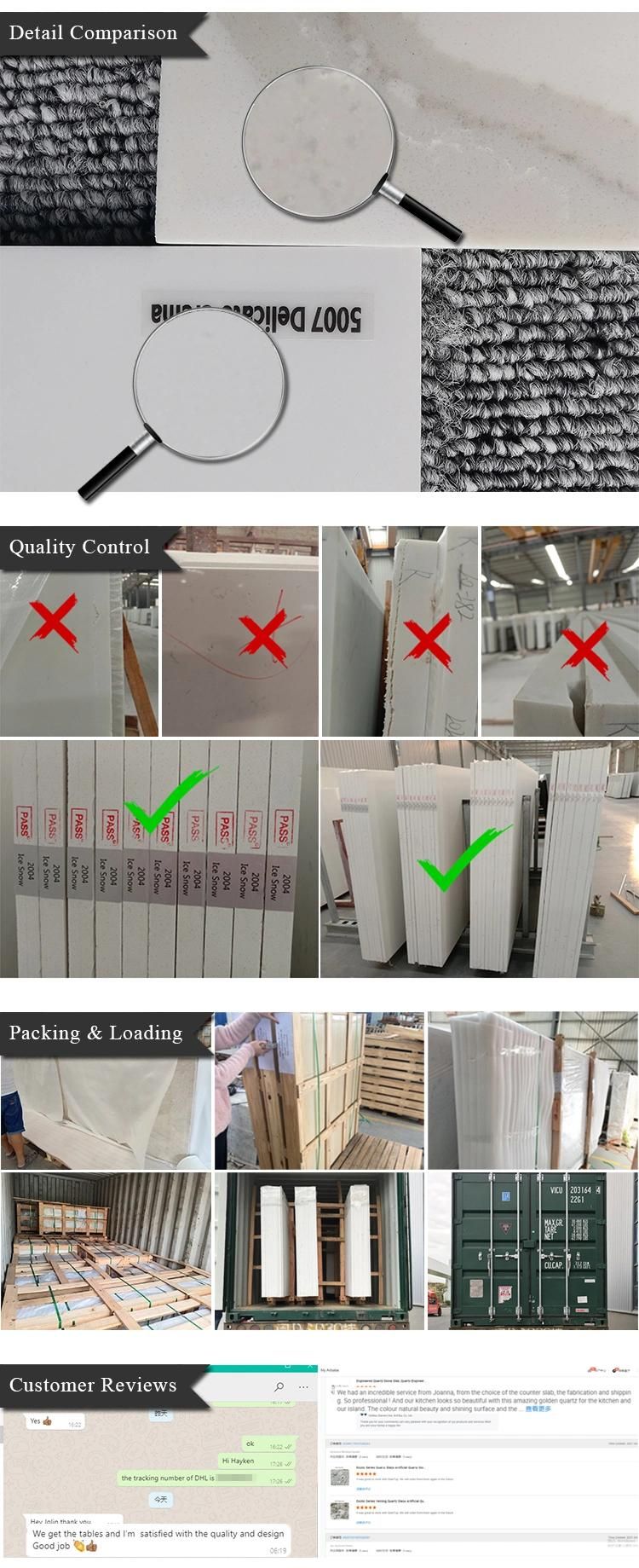 Lucency Transparent Bird White Fine Lines Quartz of Artificial Stone Kitchen Countertops Lowes