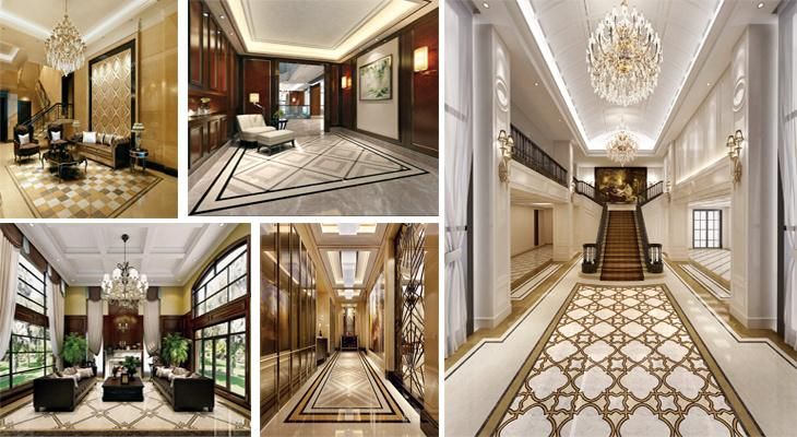 Natural Marble Flower Water Jet Marble Tile Pattern