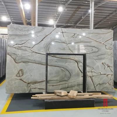 Luxury Granite Stone Bookmatch Blue Roman Impression Quartzite Slab