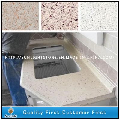 Artificial Solid Surface Red/Black/Yellow Colors Quartz Stone Slabs