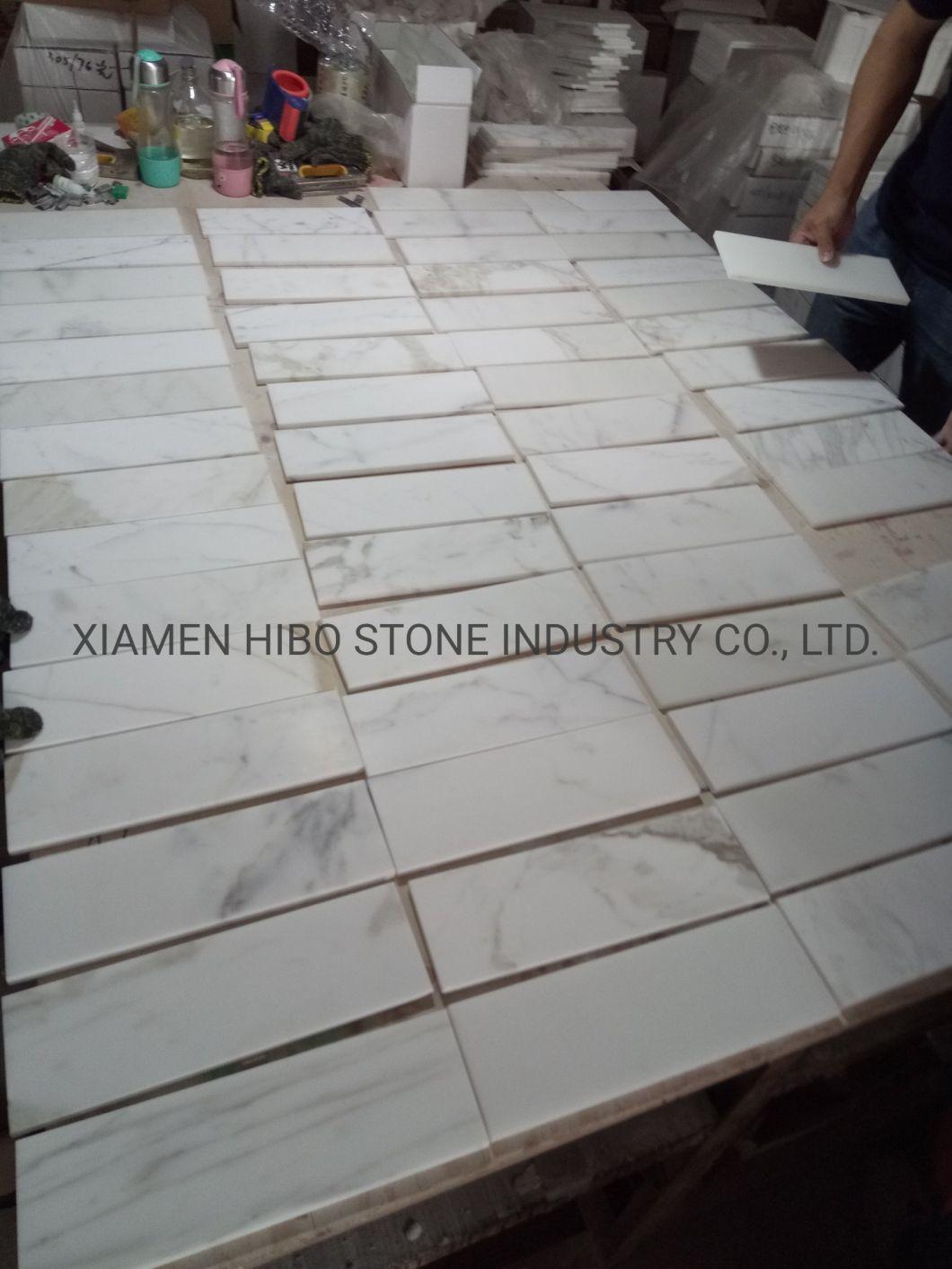 Italian White Calacatta Gold/Thassos/Carrarawhite/Oriental White 3X6 Polished Marble Tile