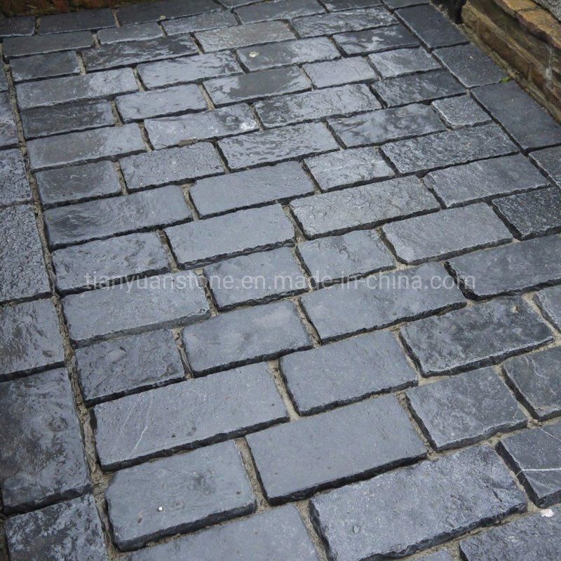 Flamed Black Quartzite Flooring Stone Tile