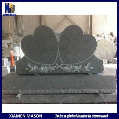 American Custom Design Doulbe Heart with Flower Monuments