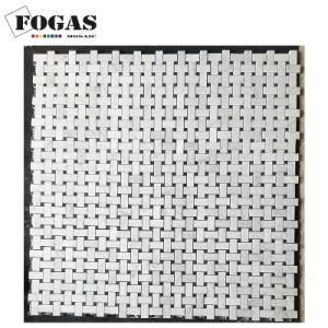 Basket Weave Pattern Marble Carrara Stone Bathroom Tile Mosaic
