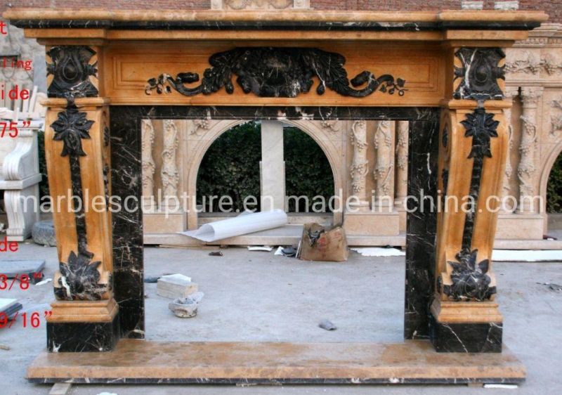 Natural Indoor Decorative Hand Carved Marble Fireplace (SYMF-211)