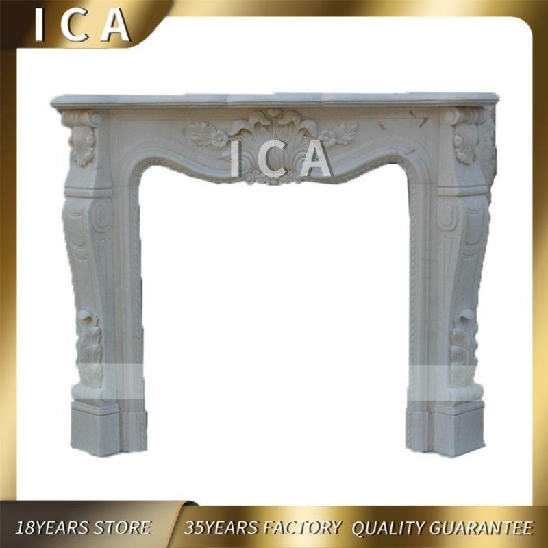 Luxury Living Room Modern Marble Stone Classical Fireplace