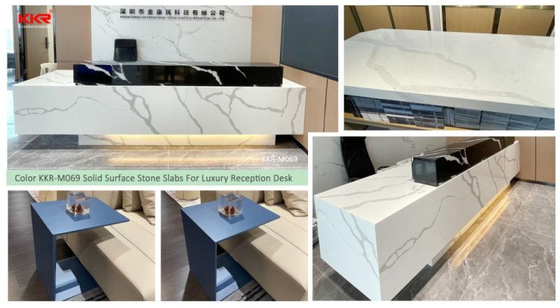 Quartz/Marble/Texture Marble Black with White Texture Veins 100% Pure Acrylic Solid Surface Sheet